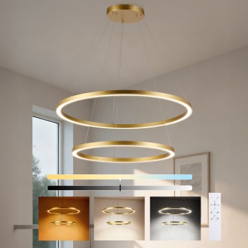 Brilagi - Lampadario a sospensione dimmerabile PORTOFINO LED/98W/230V 3000-6000K Ø 80 cm oro + telecomando