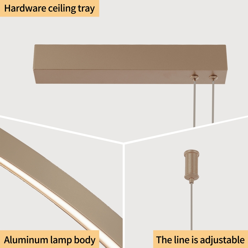 Brilagi - Lampadario LED dimmerabile a sospensione con cavo PORTOFINO LED/98W/230V 3000-6000K beige + telecomando