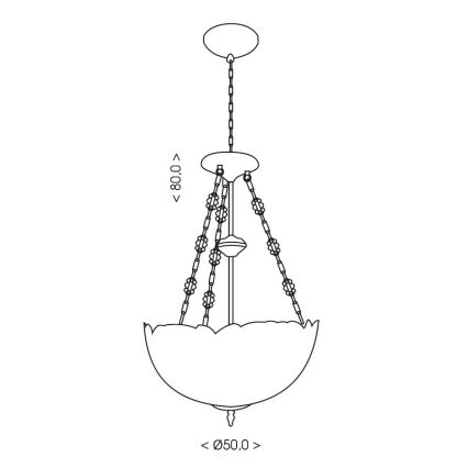 Brilagi - Lampadario a sospensione in stile Tiffany con catena JUNGLE 3xE27/60W/230V Ø 50 cm