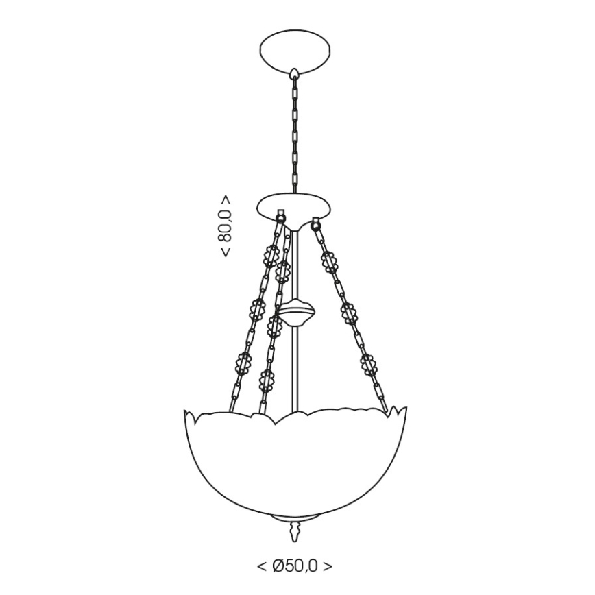 Brilagi - Lampadario a sospensione in stile Tiffany con catena JUNGLE 3xE27/60W/230V Ø 50 cm