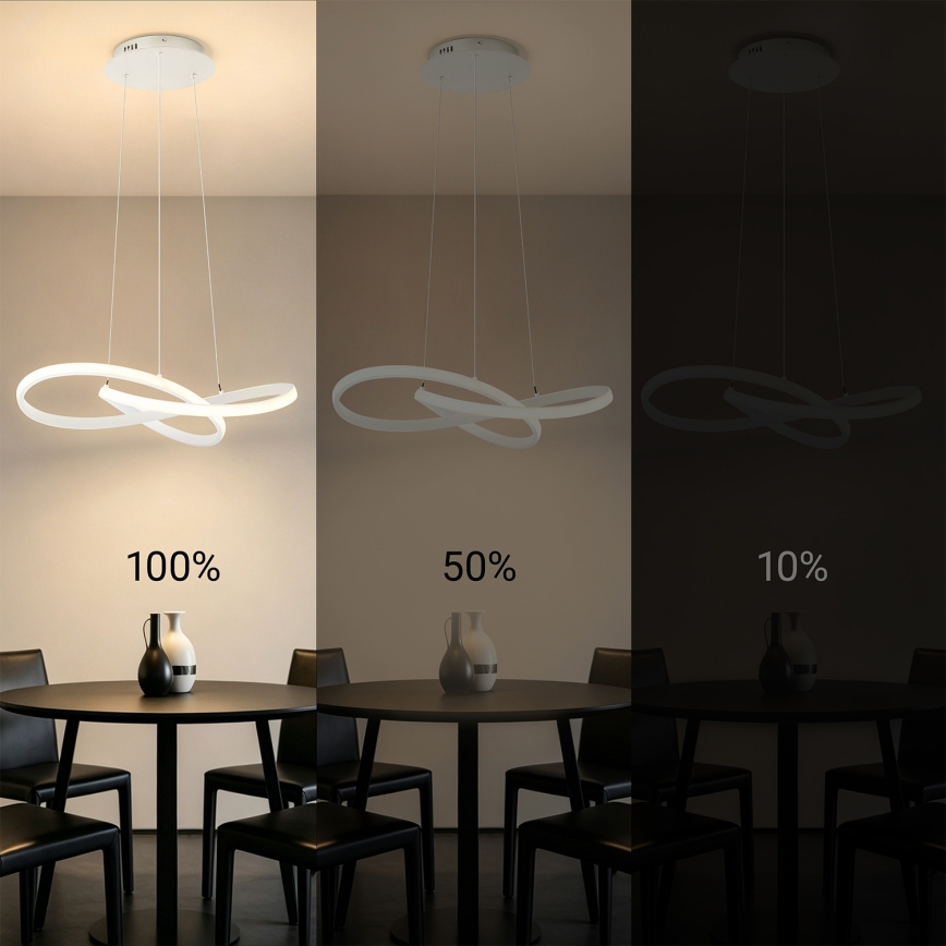 Brilagi - Lampadario dimmerabile su cavo INFINITY LED/55W/230V 3000-6000K 50x50 cm bianco + telecomando