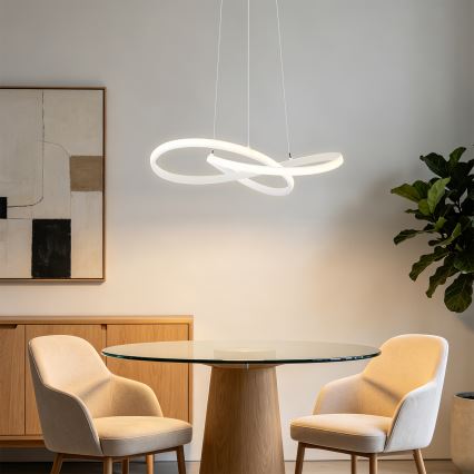 Brilagi - Lampadario dimmerabile su cavo INFINITY LED/55W/230V 3000-6000K 50x50 cm bianco + telecomando