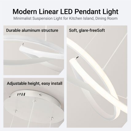 Brilagi - Lampadario dimmerabile su cavo INFINITY LED/55W/230V 3000-6000K 50x50 cm bianco + telecomando