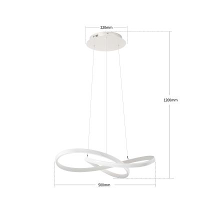 Brilagi - Lampadario dimmerabile su cavo INFINITY LED/55W/230V 3000-6000K 50x50 cm bianco + telecomando