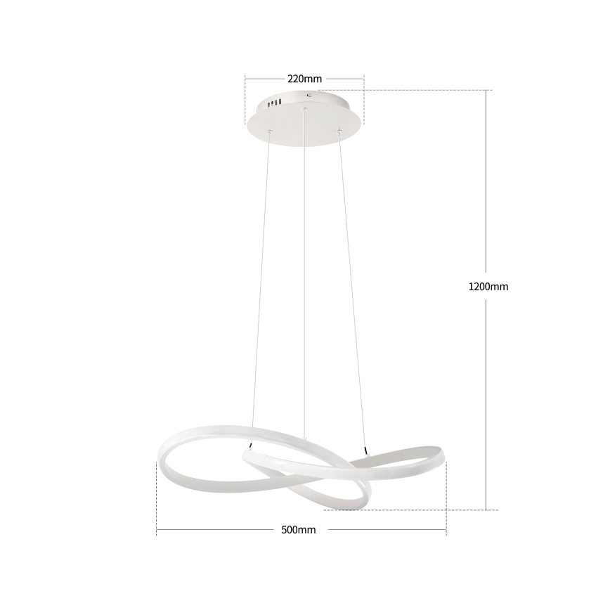 Brilagi - Lampadario dimmerabile su cavo INFINITY LED/55W/230V 3000-6000K 50x50 cm bianco + telecomando