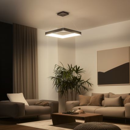 Brilagi - Lampadario LED dimmerabile a sospensione con cavo FALCON II LED/125W/230V 3000-6500K 60x60 cm nero + telecomando