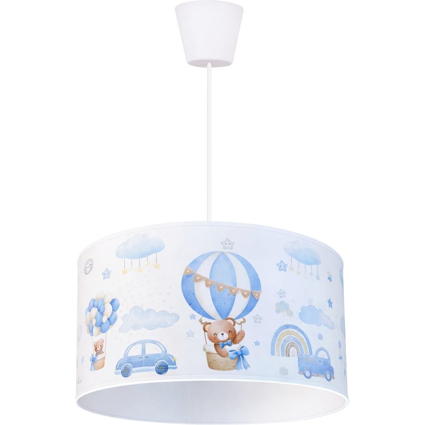 Brilagi - Lampadario a sospensione LED per bambini BOBO 1xE27/10W/230V Ø 35 cm blu/orsetti