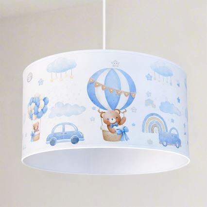 Brilagi - Lampadario a sospensione LED per bambini BOBO 1xE27/10W/230V Ø 35 cm blu/orsetti