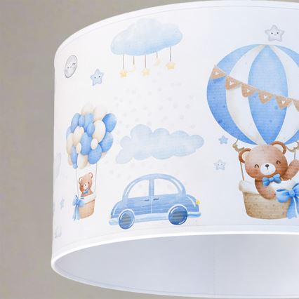 Brilagi - Lampadario a sospensione LED per bambini BOBO 1xE27/10W/230V Ø 35 cm blu/orsetti