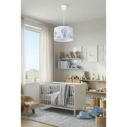 Brilagi - Lampadario a sospensione LED per bambini BOBO 1xE27/60W/230V Ø 35 cm blu/orsetti