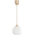 Brilagi - Lampadario a sospensione LED RETRO GLASS 1xE27/60W/230V Ø 20 cm beige/bianco