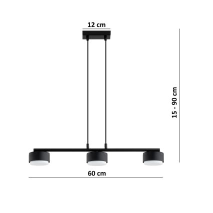 Brilagi - Lampadario LED RGB+CCT dimmerabile su cavo MONO 3xGX53/14W/230V 2700-6500K Wi-Fi Tuya nero