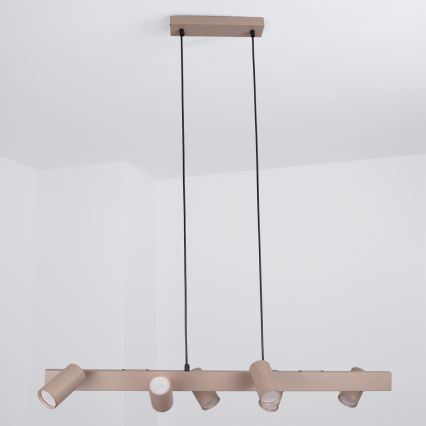 Brilagi - Lampadario LED RGBW dimmerabile su cavo SELE 6xGU10/6,5W/230V 2700-6500K beige + telecomando