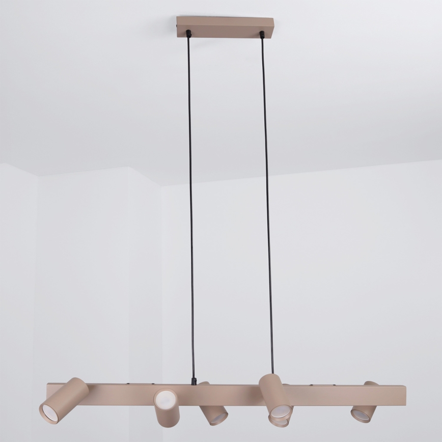 Brilagi - Lampadario LED RGBW dimmerabile su cavo SELE 6xGU10/6,5W/230V 2700-6500K beige + telecomando