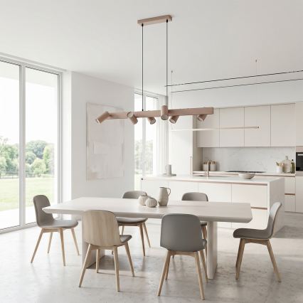 Brilagi - Lampadario LED RGBW dimmerabile su cavo SELE 6xGU10/6,5W/230V 2700-6500K beige + telecomando