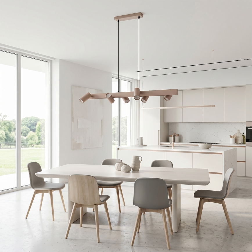 Brilagi - Lampadario LED RGBW dimmerabile su cavo SELE 6xGU10/6,5W/230V 2700-6500K beige + telecomando