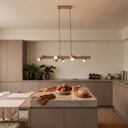Brilagi - Lampadario LED RGBW dimmerabile su cavo SELE 6xGU10/6,5W/230V 2700-6500K beige + telecomando