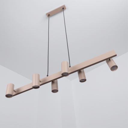 Brilagi - Lampadario LED RGBW dimmerabile su cavo SELE 6xGU10/6,5W/230V 2700-6500K beige + telecomando
