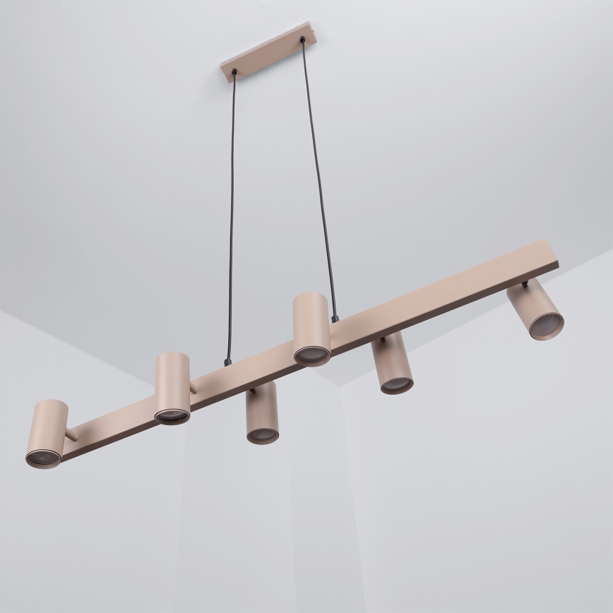 Brilagi - Lampadario LED RGBW dimmerabile su cavo SELE 6xGU10/6,5W/230V 2700-6500K beige + telecomando