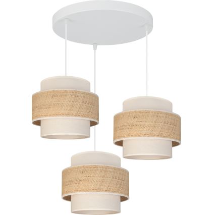 Brilagi - Lampadario a sospensione SPACE 3xE27/60W/230V Ø 40 cm beige/crema