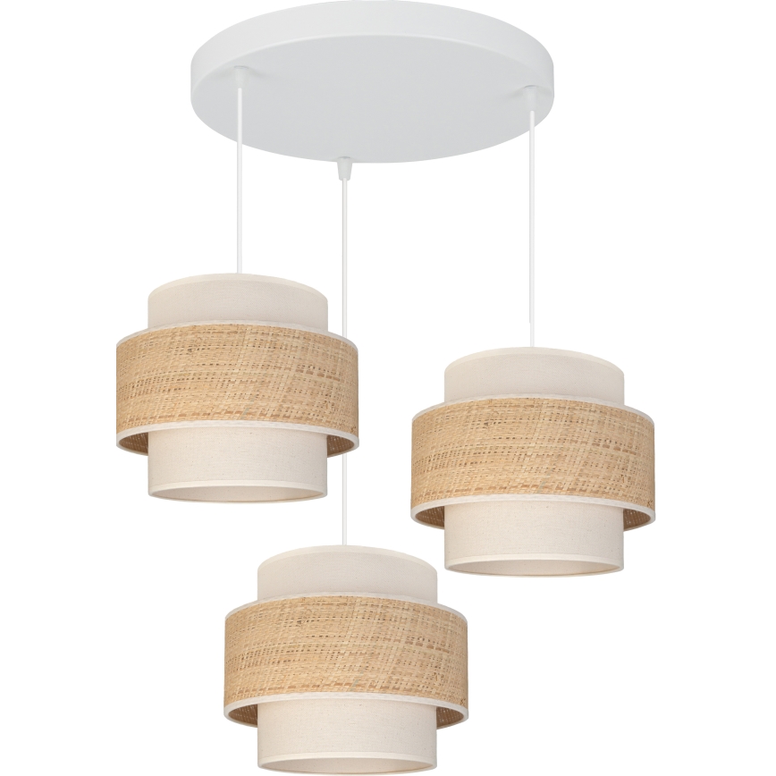 Brilagi - Lampadario a sospensione SPACE 3xE27/60W/230V Ø 40 cm beige/crema