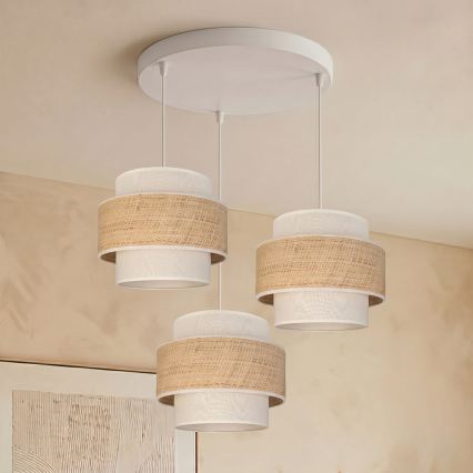 Brilagi - Lampadario a sospensione SPACE 3xE27/60W/230V Ø 40 cm beige/crema