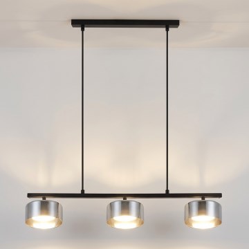 Brilagi - Lampadario a sospensione su cavo AURA LUX 3xGX53/30W/230V nero/fumé