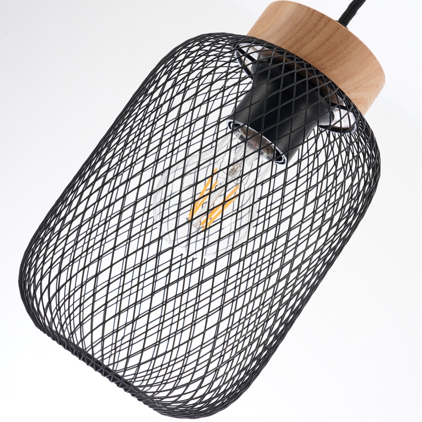 Brilagi - Lampadario a sospensione su cavo BASKLITE 3xE27/15W/230V legno/nero