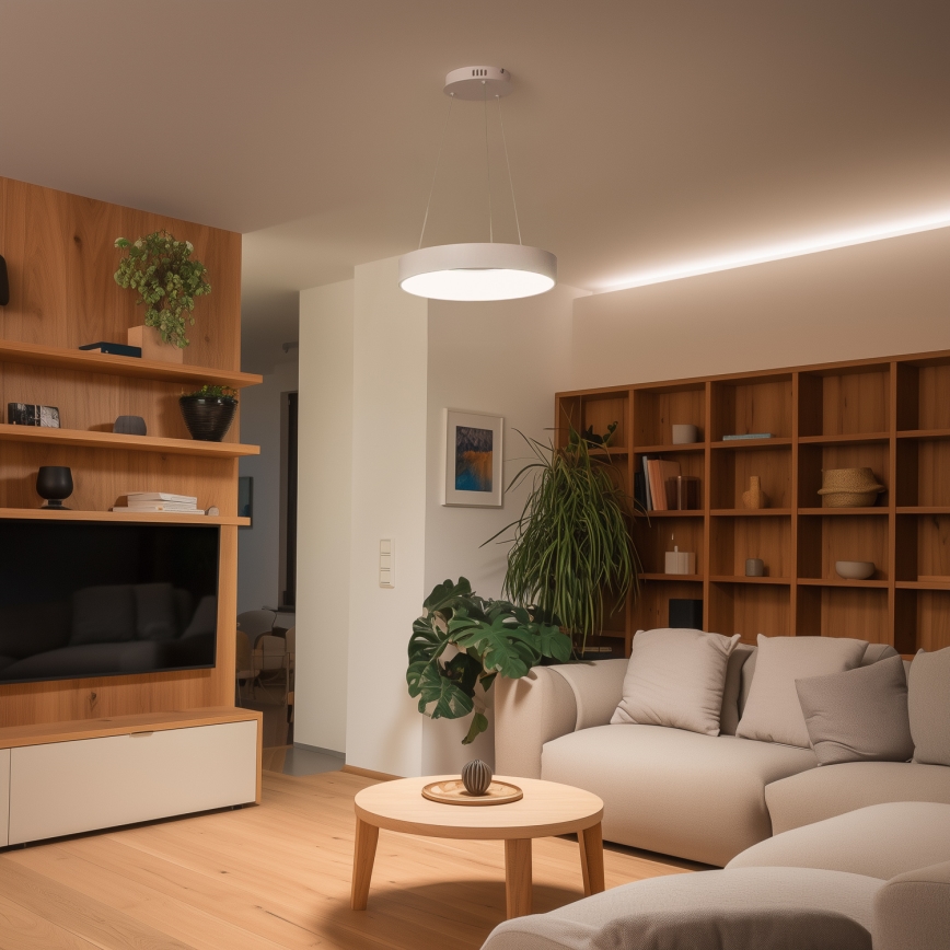 Brilagi - Lampadario LED dimmerabile a sospensione con cavo FALCON II LED/67W/230V 3000-6500K Ø 40 cm bianco + telecomando