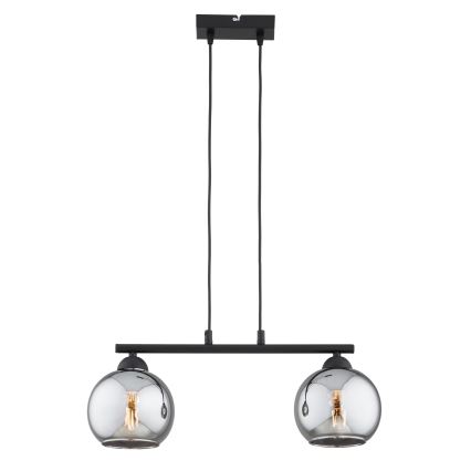 Brilagi - Lampadario a sospensione su cavo DIOR 2xE27/60W/230V nero/grigio fumé