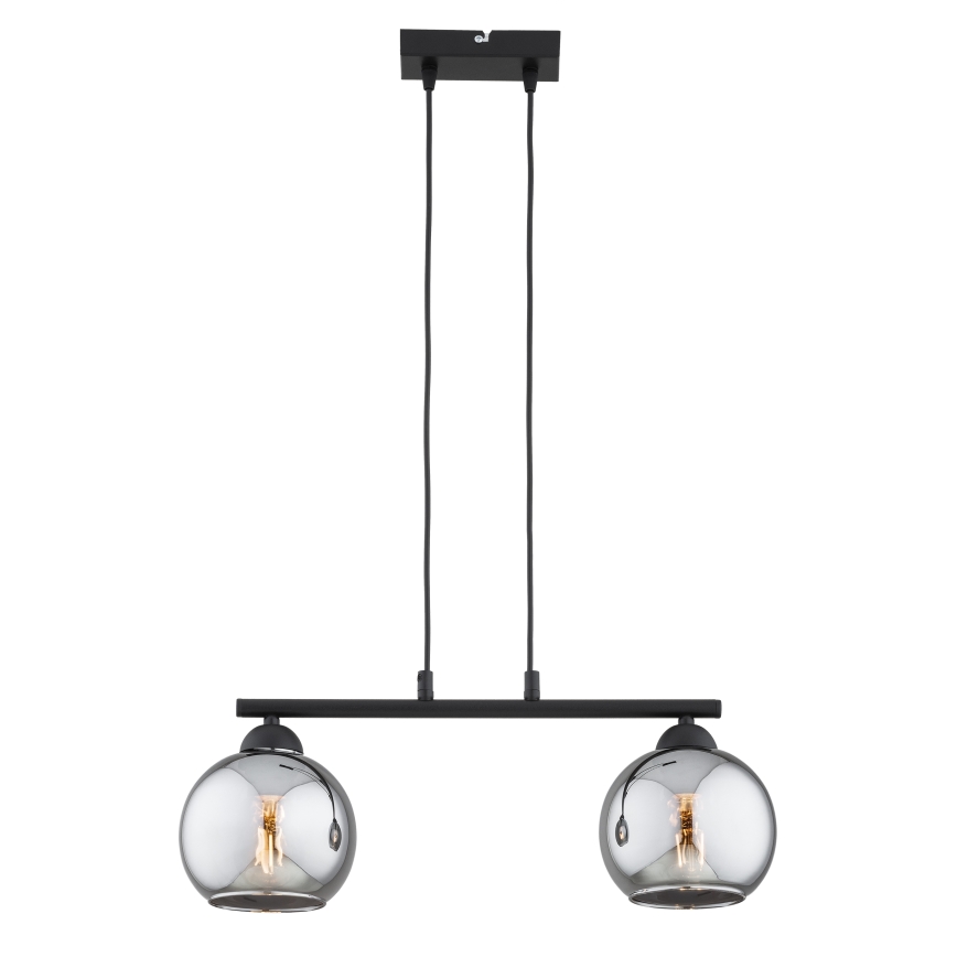 Brilagi - Lampadario a sospensione su cavo DIOR 2xE27/60W/230V nero/grigio fumé
