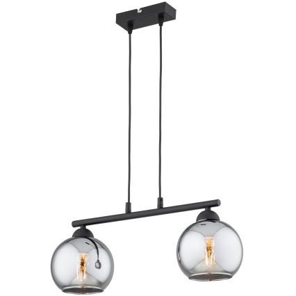 Brilagi - Lampadario a sospensione su cavo DIOR 2xE27/60W/230V nero/grigio fumé