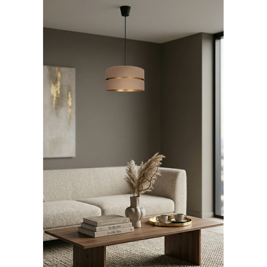 Brilagi - Lampadario a sospensione su cavo DUO-DUO 1xE27/60W/230V Ø 40 cm beige/oro