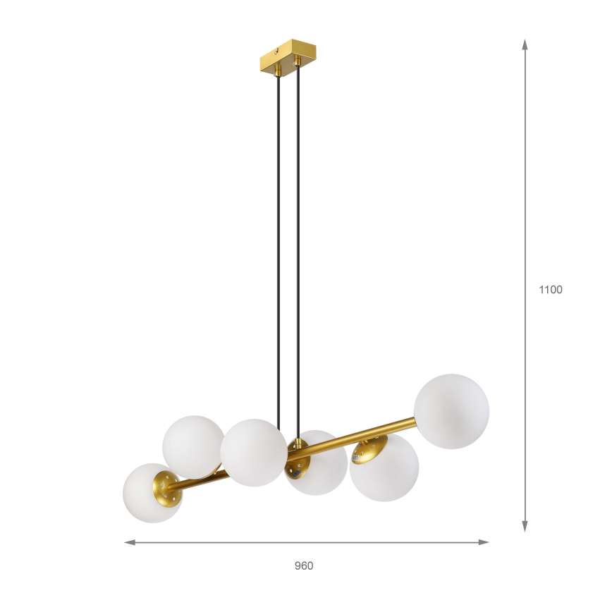 Brilagi - Lampadario a sospensione su cavo MALONY 6xE14/20W/230V, dorato