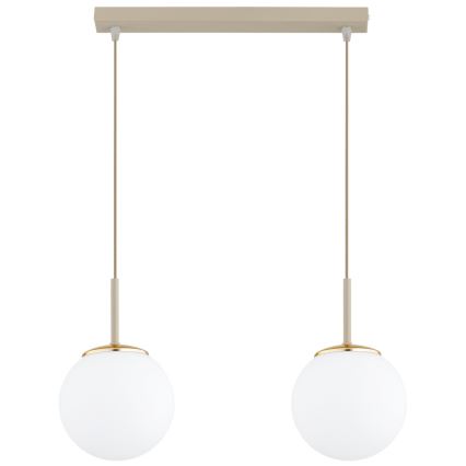 Brilagi - Lampadario a sospensione su cavo MILO 2xE27/60W/230V beige/oro