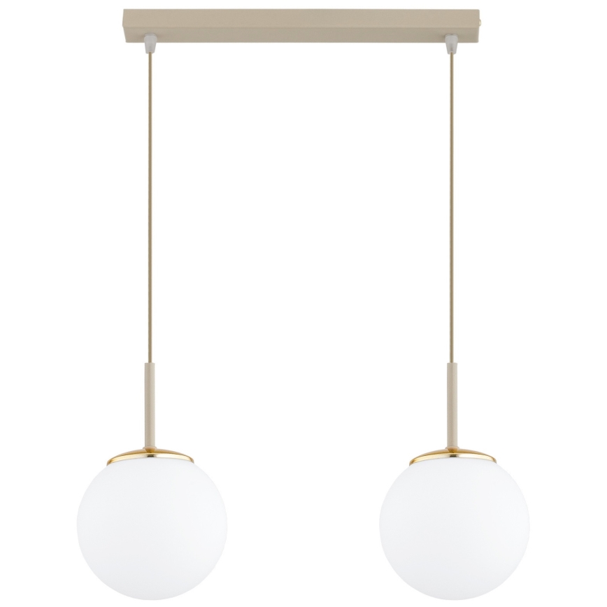 Brilagi - Lampadario a sospensione su cavo MILO 2xE27/60W/230V beige/oro