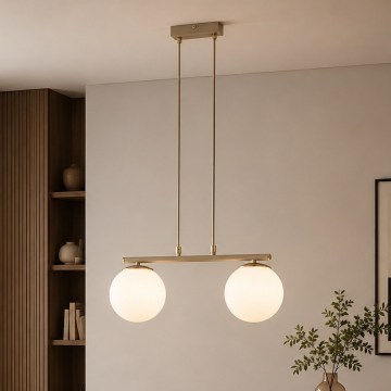 Brilagi - Lampadario a sospensione su cavo MILO 2xE27/60W/230V beige/oro
