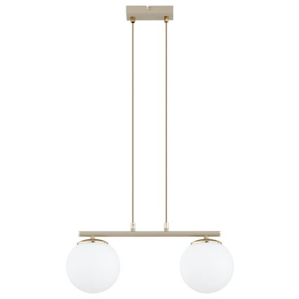 Brilagi - Lampadario a sospensione su cavo MILO 2xE27/60W/230V beige/oro