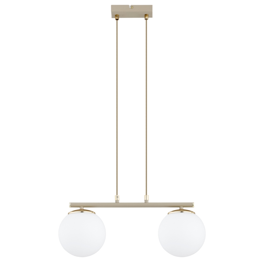 Brilagi - Lampadario a sospensione su cavo MILO 2xE27/60W/230V beige/oro