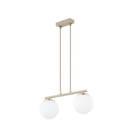 Brilagi - Lampadario a sospensione su cavo MILO 2xE27/60W/230V beige/oro