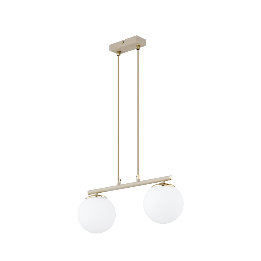 Brilagi - Lampadario a sospensione su cavo MILO 2xE27/60W/230V beige/oro