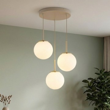 Brilagi - Lampadario a sospensione su cavo MILO ECRU 3xE27/60W/230V beige/oro