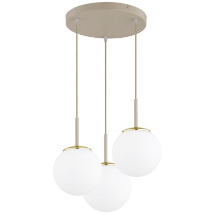 Brilagi - Lampadario a sospensione su cavo MILO ECRU 3xE27/60W/230V beige/oro