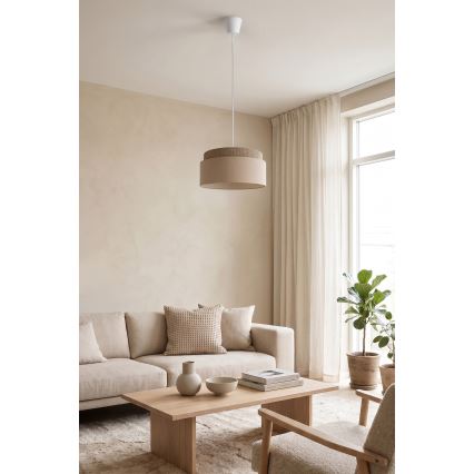 Brilagi - Lampadario a sospensione su cavo PADOVA 1xE27/60W/230V Ø 40 cm beige