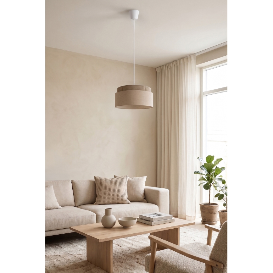 Brilagi - Lampadario a sospensione su cavo PADOVA 1xE27/60W/230V Ø 40 cm beige