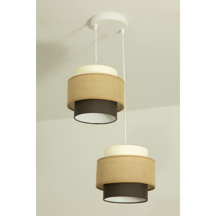 Brilagi - Lampadario a sospensione su cavo RESNA 2xE27/60W/230V Ø 30 cm beige/nero