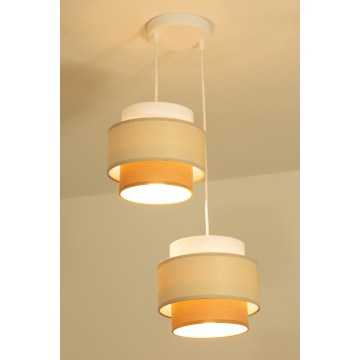Brilagi - Lampadario a sospensione su cavo RESNA 2xE27/60W/230V Ø 30 cm crema/beige