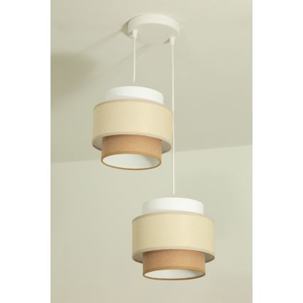 Brilagi - Lampadario a sospensione su cavo RESNA 2xE27/60W/230V Ø 30 cm crema/beige