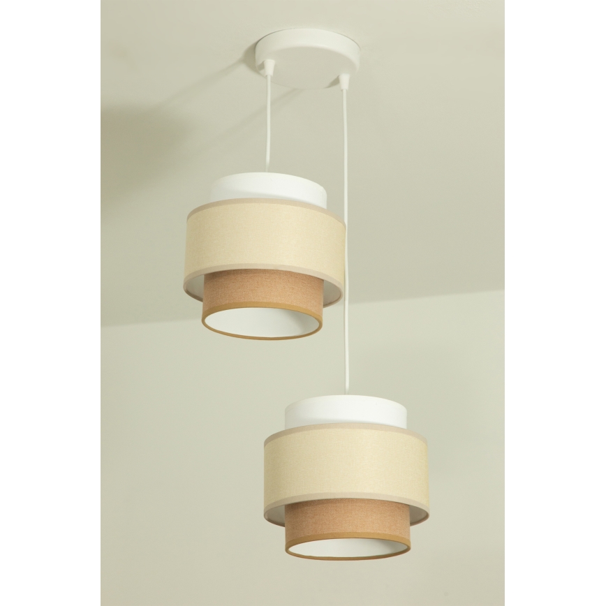Brilagi - Lampadario a sospensione su cavo RESNA 2xE27/60W/230V Ø 30 cm crema/beige