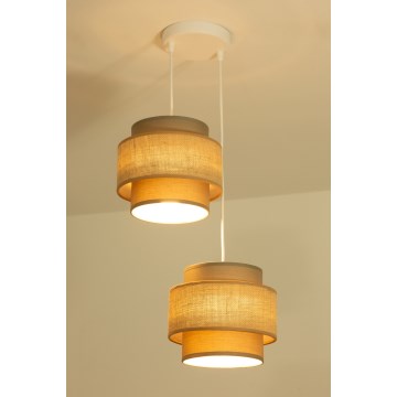 Brilagi - Lampadario a sospensione su cavo RESNA 2xE27/60W/230V Ø 30 cm marrone/beige